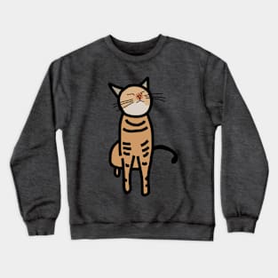 Gold Cat Thick Black Line Drawing Crewneck Sweatshirt